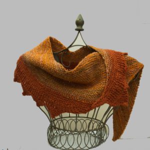 Hand Knitted Shawl from Hand Spun Merino Wool