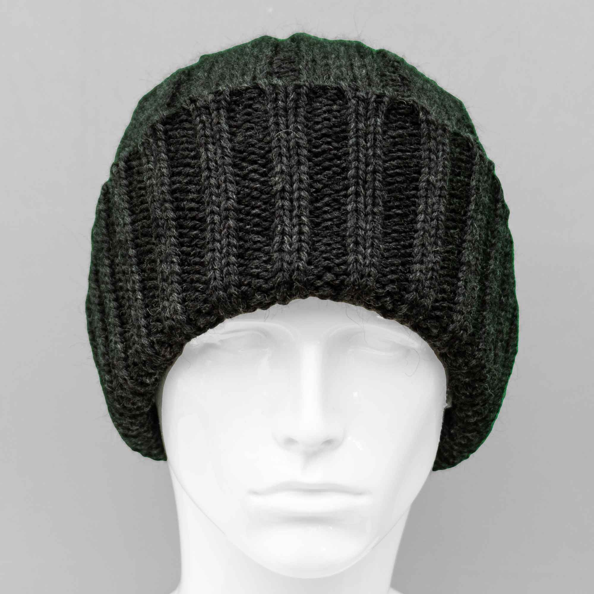 Custom made hat Handmade black winter knitted hat Woman black basic hand-knitted beanie hat made of merino wool with silk